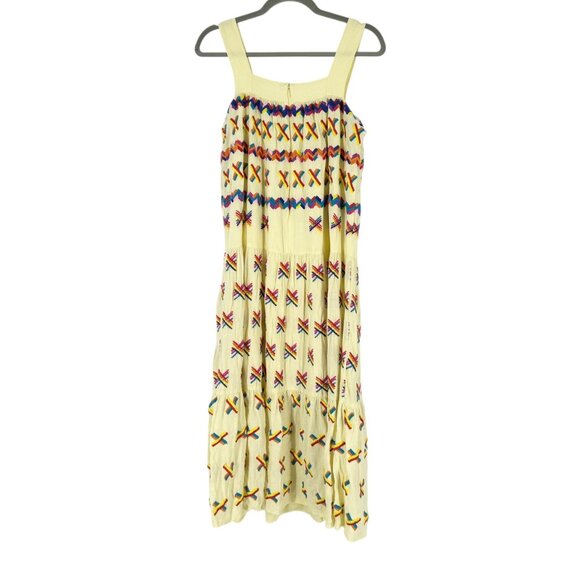 All Things Mochi Remi 100% Linen Embroidered Midi Dress - Picture 4 of 11